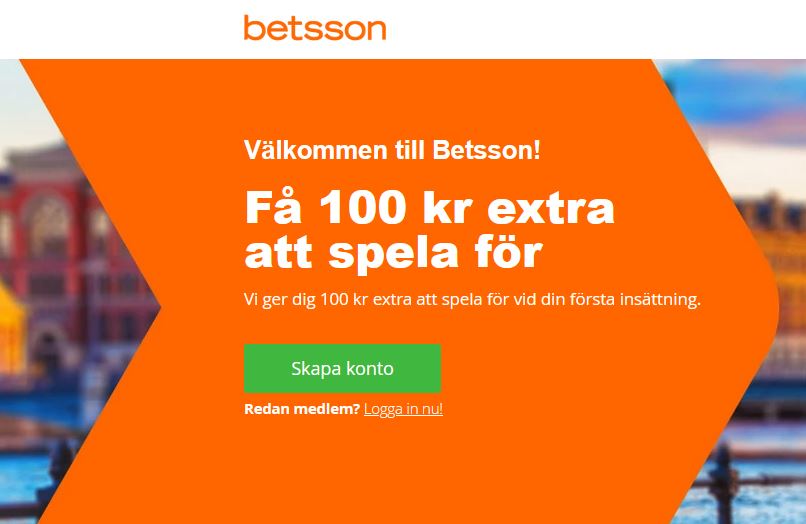Betsson - 100kr i Bonus
